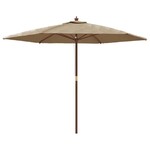 Houten tuinparasol 2,7 meter, Pure Home & Garden, Bois, taupe
